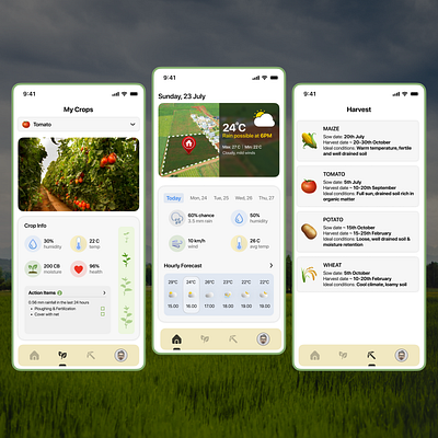 Weather app for farmers crops design farmers harvest product ui ux weather