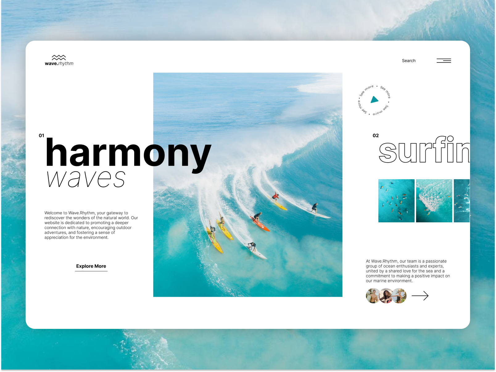 Landing Page Design activity design e commerce landing page nature ocean sports ui ux web design website