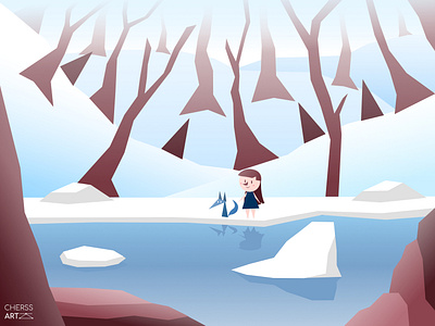 Dream of winter digital illustration digital painting digitalart illustration illustrator vector
