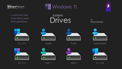 Windows 11 System & Partition Drives graphic design