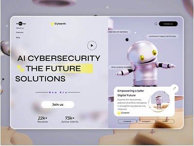 Landing Page - AI CyberSecurity ai cyber cybersecurity datascience design e commerce landing page learning security ui ux website