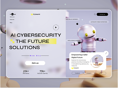 Landing Page - AI CyberSecurity ai cyber cybersecurity datascience design e commerce landing page learning security ui ux website