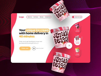 Ice Cream Shop ad advertising branding design ice cream site ui ux web website