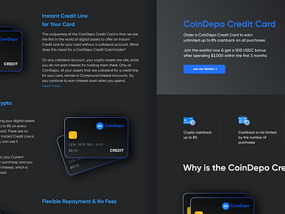 Coin Depo Card clean design crypto finance investment services simple solution ui user experience ux