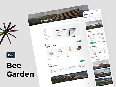 Bee Garden Web UI design e commerce green ui web design