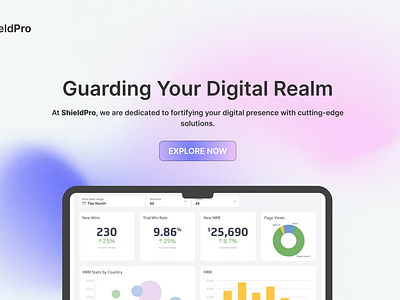 Cybersecurity Website Landing Page 3d branding cyber security dashboard dashboard design digital agency dashboard gradient landing page saas landing page ui ux website dashboard website design