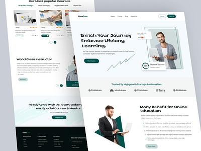 E-Learning Website Design e commerce e learning habib landing page landing page design minimal minimal website mobile app online education ui uiux web app website website design