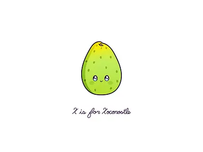 Day 140-365 X is for Xoconostle cute design fruit kawaii vector xoconostle
