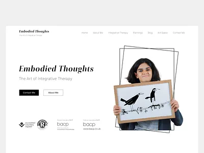 Company Profile Website Design for Integrative Therapy beautiful black company company profile design elegant illustration luxury minimal profile simple therapy ui uiux ux web web design white