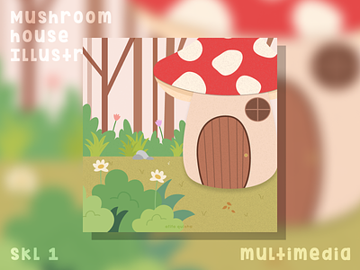 Mushroom House Illustration - Asya design icon illustration vector