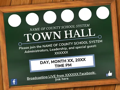 CUSTOM TOWN HALL SCHOOL POSTER custom customizable design graphic design logo poster promote school smallbusiness