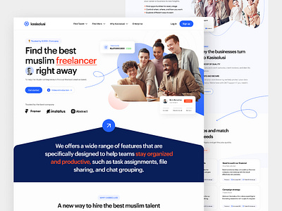 Kasisolusi - Website exploration crowdsourcing daily ui design design freelancer homepage jobs landing page muslim portal solutions talent ui ui design uiux website