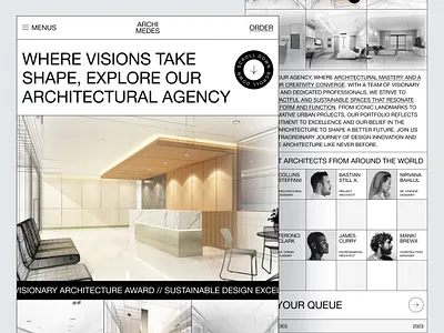 Archimedes - Architecture Agency Landing Page agency arch architect architectural architecture brutal brutalism design home house landing page project real estate sketch sketch up ui urban web design website