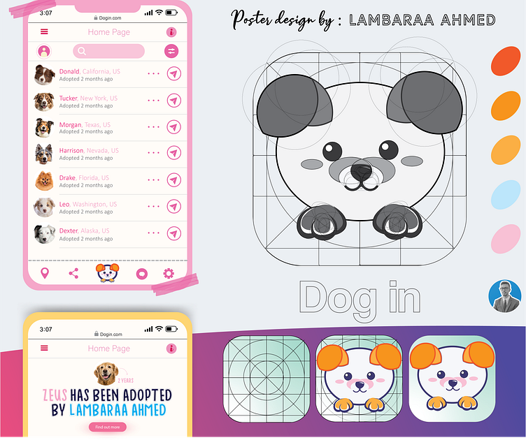 Dog in App : IOS APP LOGO/ UI Design by LAMBARAA Ahmed on Dribbble