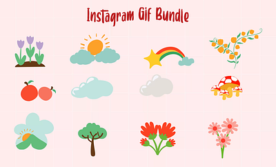 Cute Instagram GIF Bundle Animation gifloop