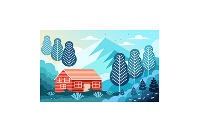Home with Nature Illustration forest