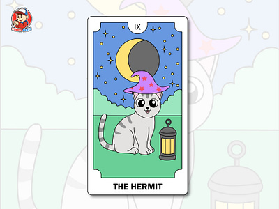Oracle Tarot Cards: Find Peace In Solitude with Hermit vectorstyle