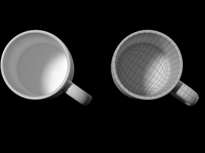 Coffee and Tea Ceramic Mug Base Mesh