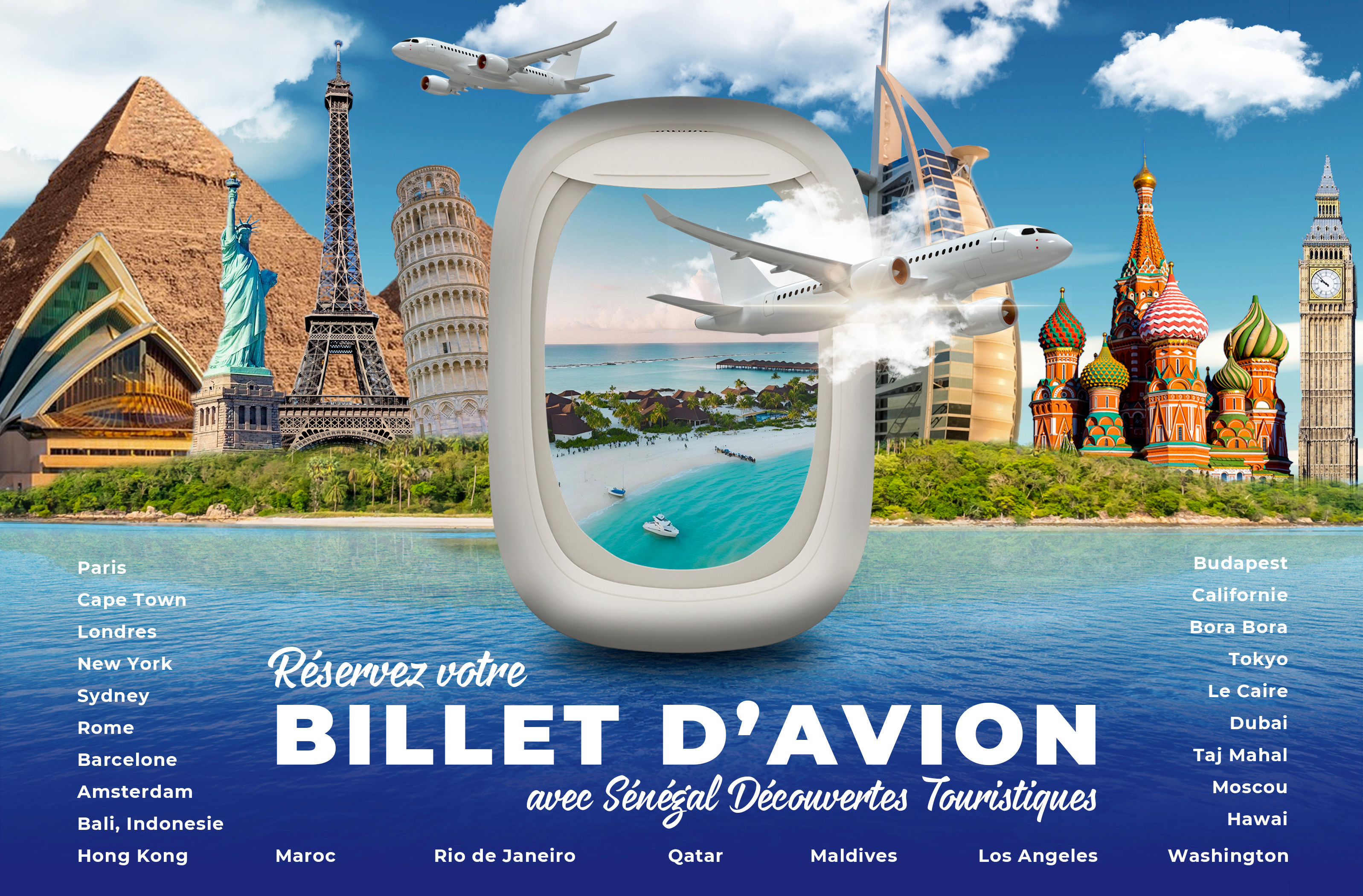 Example of Poster Design n°1 - Window Office for SDT - Travel Agency