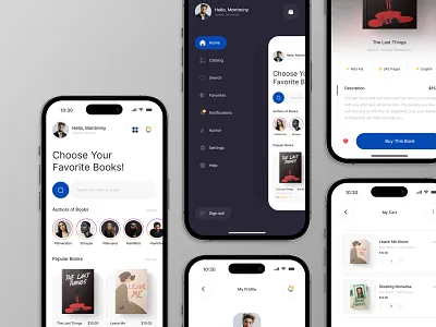 Book Store App app book book store design graphic graphic design online online book store ui uiux user interface
