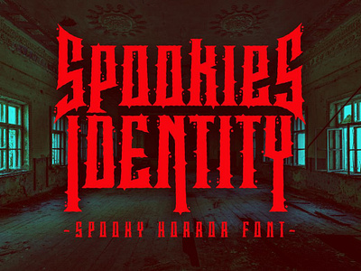 Horror Font - Spookies Identity Font creepy dark deathmetal display fancy film movie music poster rock scream thriller