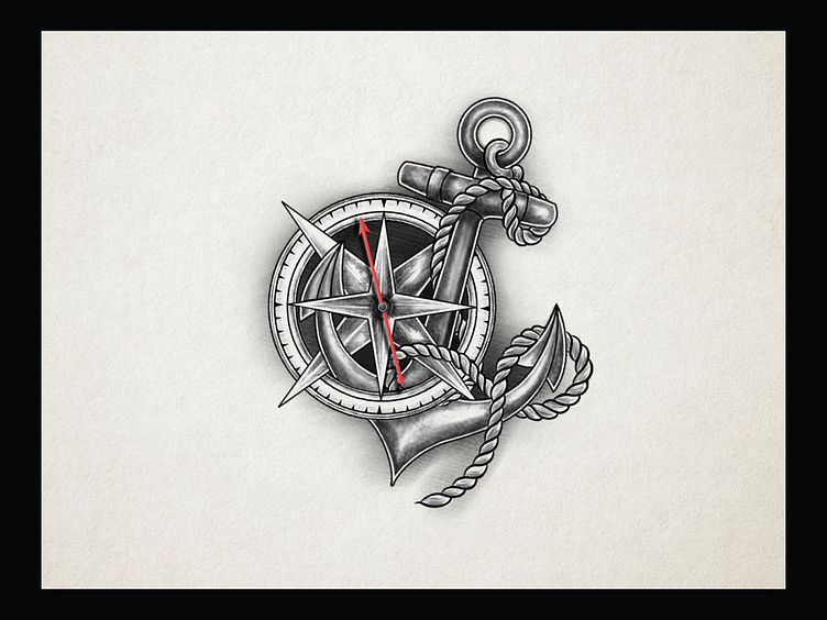 Anchor & Compass Tattoo Design by Humayun Chowdhury on Dribbble