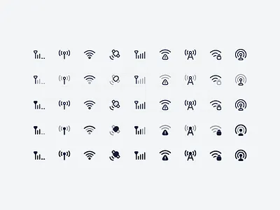 Wifi Signal Icons antenna bulk clean duotone icon icon library icon pack icon set iconography icons illustration internet network signal solid stroke twotone wifi wifi signal