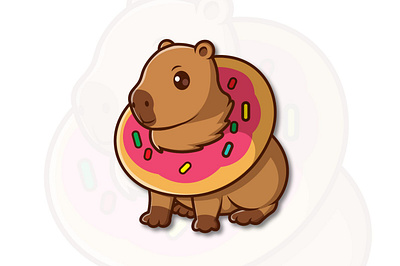 STICKER CAPYBARA DONUT procreate