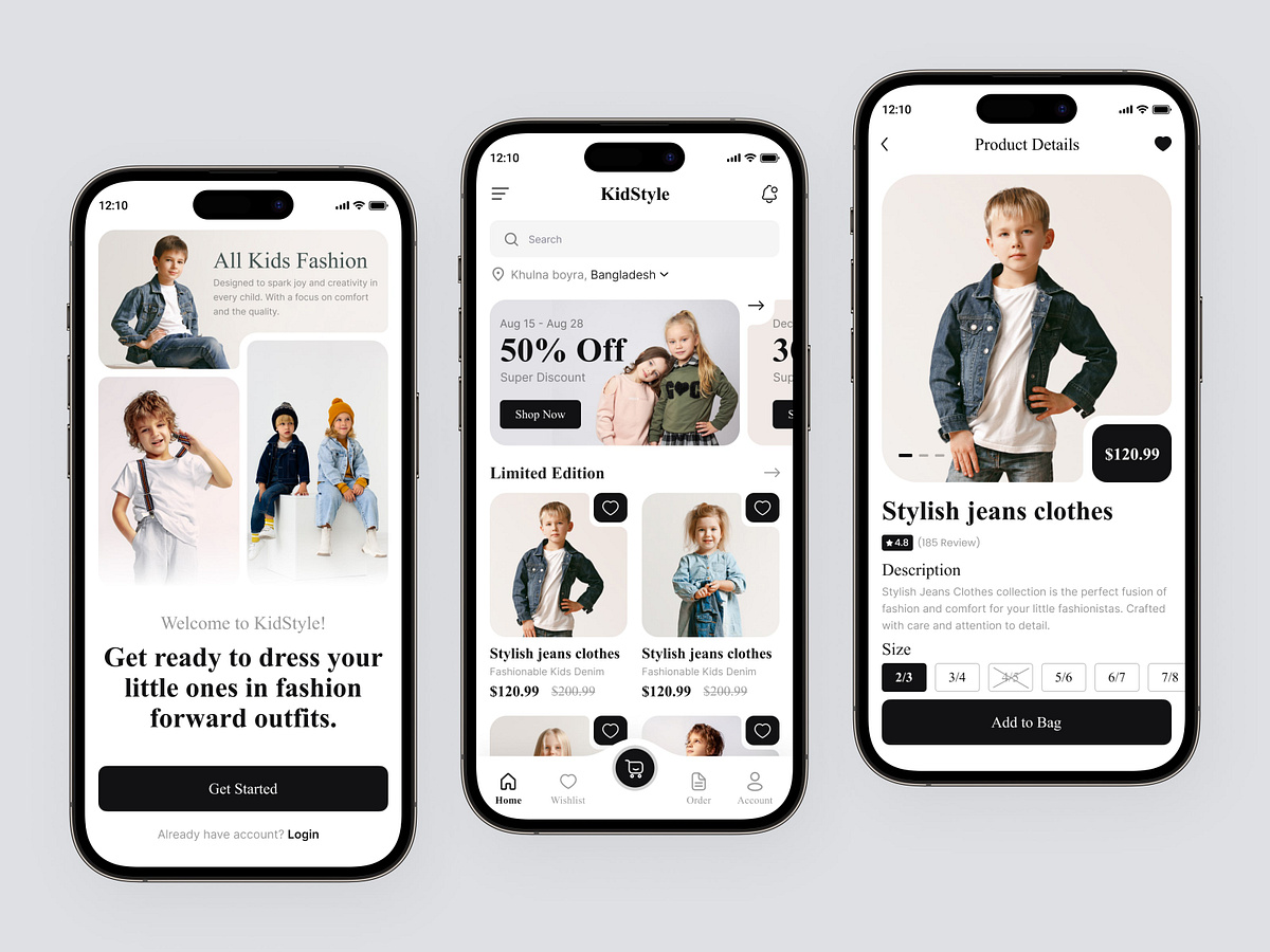 Kids Clothing Fashion Mobile App UI-UX Design by Tariqul islam on Dribbble