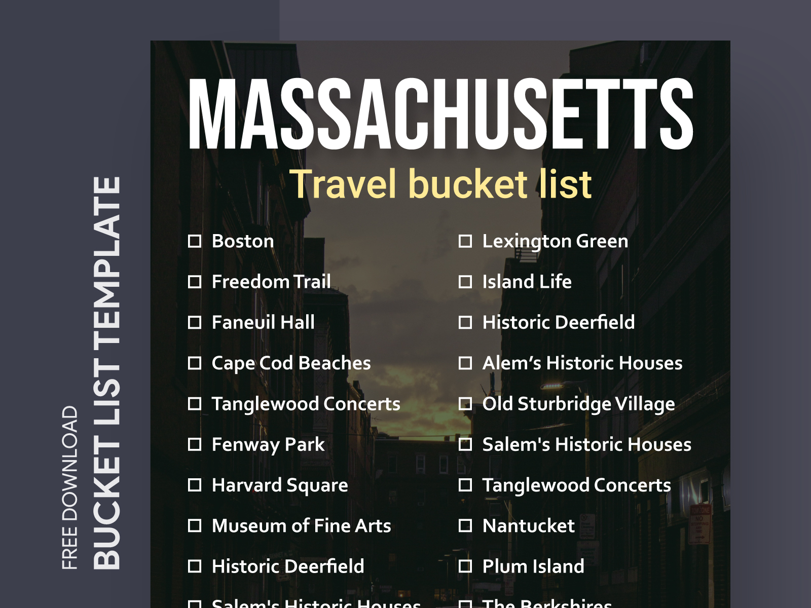 Travel Bucket List Template