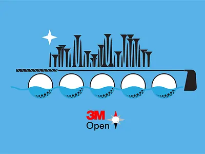 3M Open - Iron Arch Bridge apparel bridge club design golf logo minneapolis minnesota skyline sports star tees water