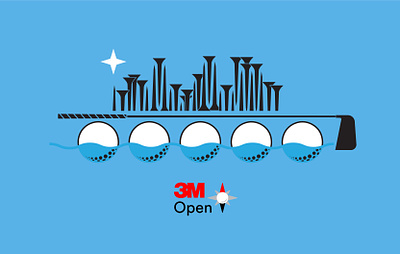 3M Open - Iron Arch Bridge apparel bridge club design golf logo minneapolis minnesota skyline sports star tees water