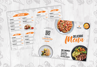 Horizontal Modern Restaurant Menu design food graphic design illustration kqdesigner kqfreelancer menu restaurant vector