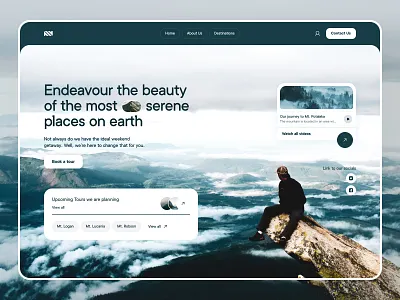 Getaway: UI Concept Design For A Travel Platform app design design earth flat getaway nature travel ui uidesign uiux