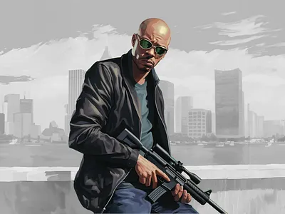 Dave Chappelle in gta4 style artwork ai artwork dave chappelle design grand theft auto artwork graphic design gta gta 4 gta iv gta loading screen illustration midjourney
