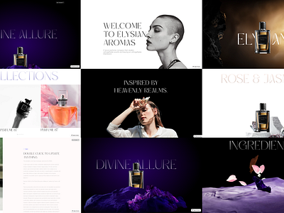 Framer template website for a luxury fragrance brand. framer framer development framer no code framer template framer web design high end framer website modern framer website product launch website template web development website