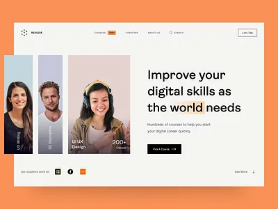 Online Course - Hero Website design hero section hero website online course rizki agus ui ui design ux ux design