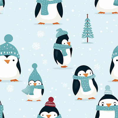 Penguin pattern illustration