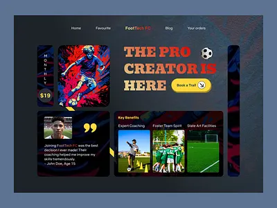 Football Youth Academy Website academy dark design football footballacademy footballclub footballcoaching footballplayer footballskills footballtraining gradient soccer socceracademy sports training ui ux web webdesign youthfootball