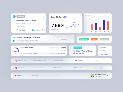 Caps CRM SaaS - Component agency caps crm component component ui crm dashboard designer designsystem elements filllo management project project management saas saasui ui uidesign ux