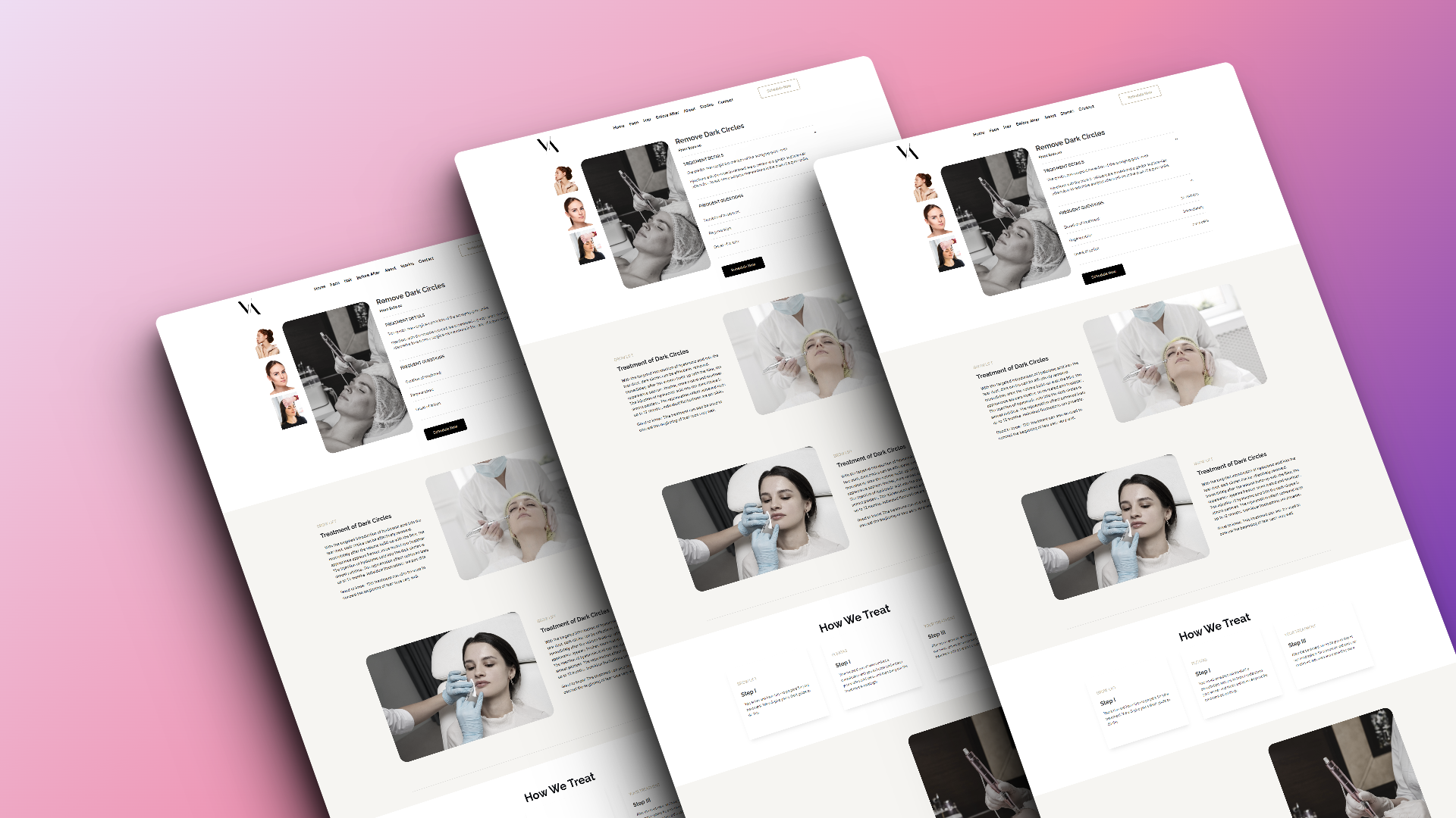Aesthetics Treatment Health Care Website Design aesthetics website branding clinic website design figma health care website medicine website service page ui ux website website design wordpress