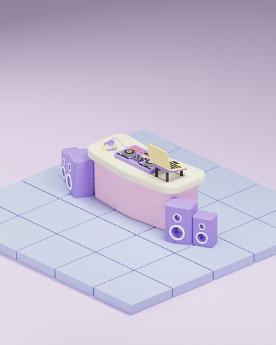Whats your favorite DJ music? 3d 3dblender 3dicon blender design dj illustration isometric music setup
