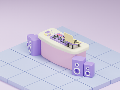 Whats your favorite DJ music? 3d 3dblender 3dicon blender design dj illustration isometric music setup
