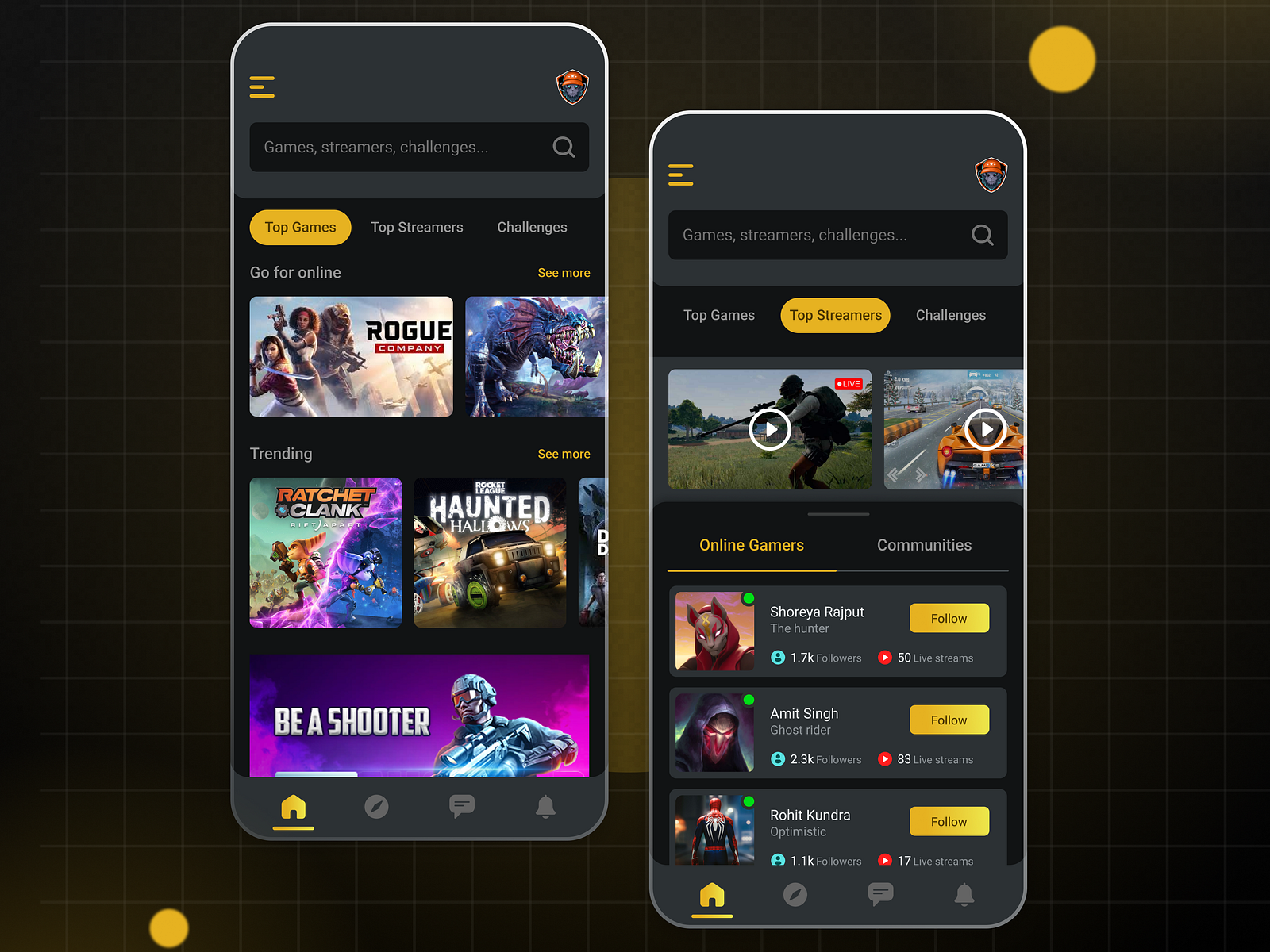 UI/UX | Gaming App by Yummy Insights on Dribbble