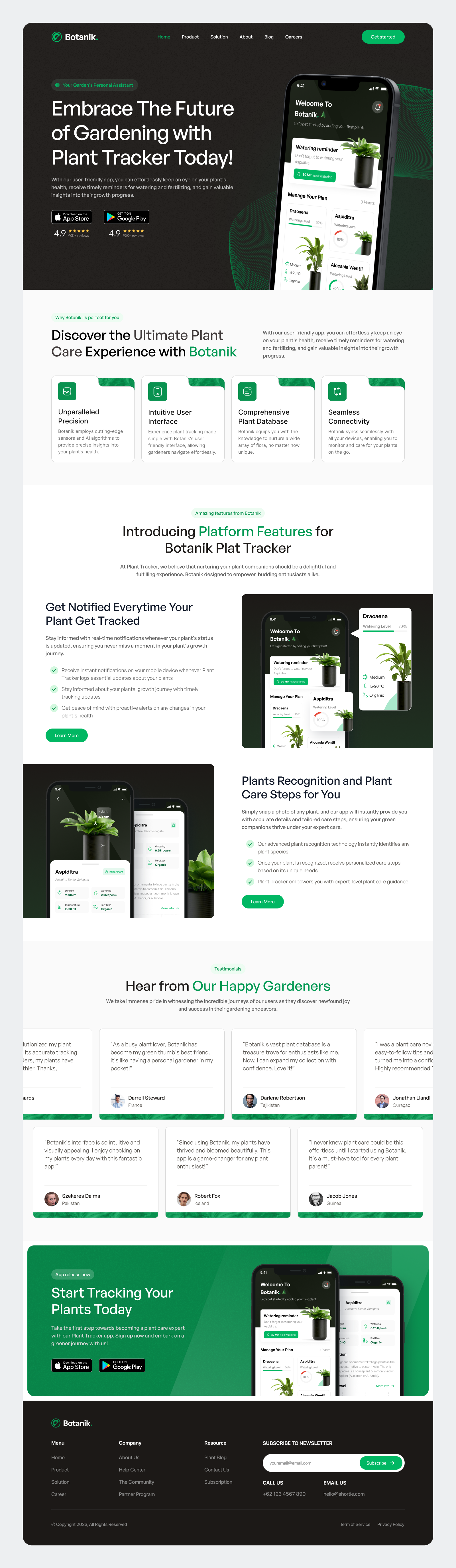 Botanik - AI Plant Tracker Landing Page by Zaim Maulana for Elux Space ...
