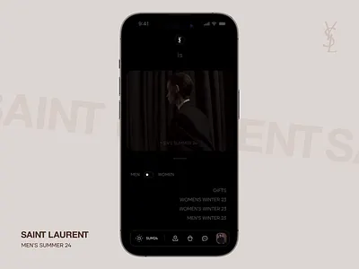 Saint Laurent Fashion App Mobile Concept ai animation app artificial intelligence branding concept design ecommerce fashion inspiration interaction interface market mobile product saint laurent shop ui ux web