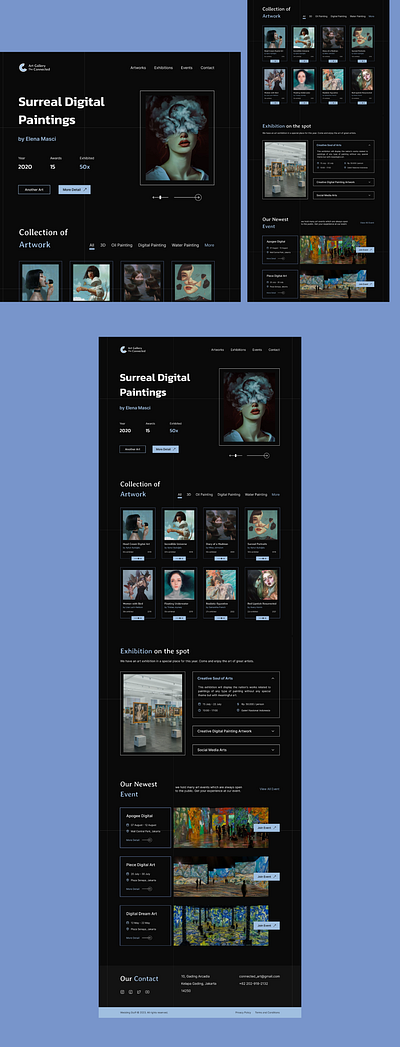 [Landing Page Website UI] Art Gallery Website design ui website