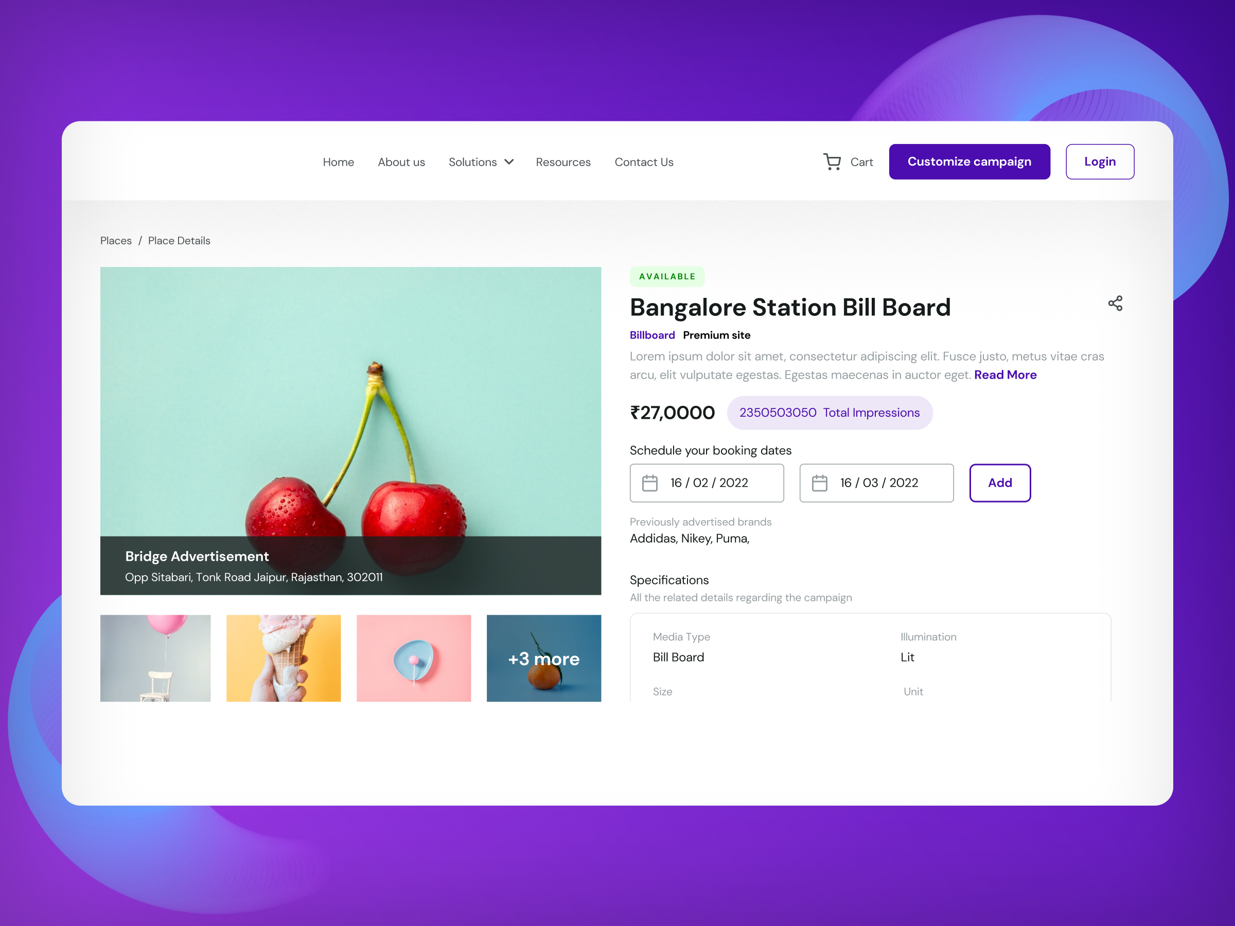 Product Details Page design details page ecommerce modern web design product details page purple ui uiux web design