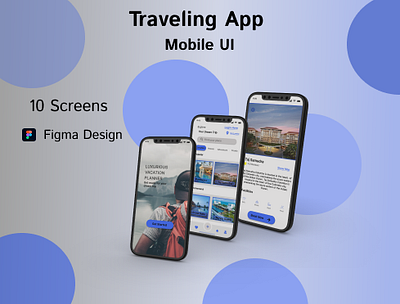 Traveling App UI Design animation app design fi figmaplugin graphic design mobileui travelapp traveling ui uiux