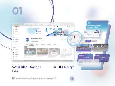 MuslimXplore - YouTube Channel Banner 3d 3d design 3d mockup android app app mockup branding company company branding ios islamic app mockup muslim muslim app muslimxplore ui uiux ux youtube banner youtube channel